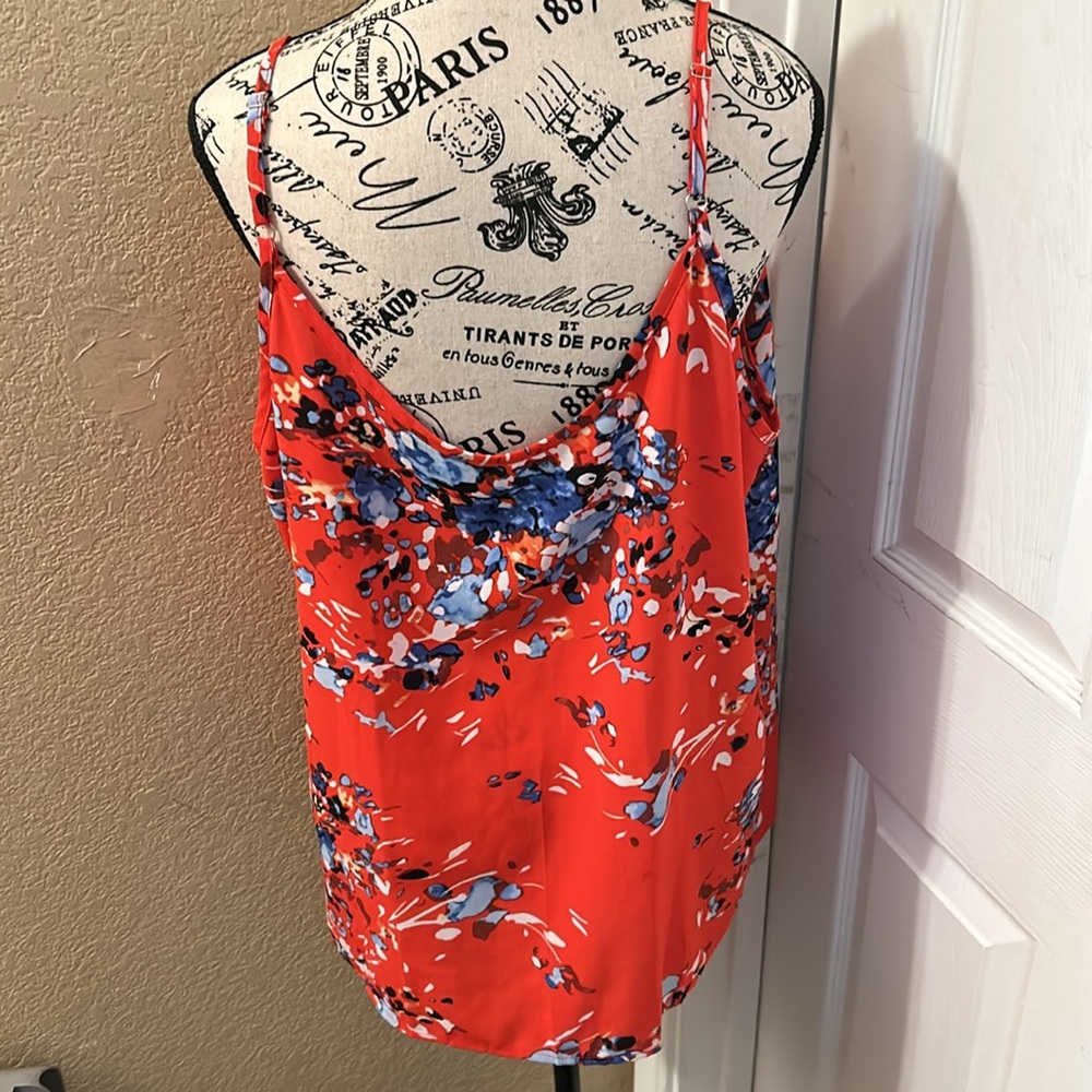 Vibrant Floral Tank Top With Adjustable Spaghetti… - image 2